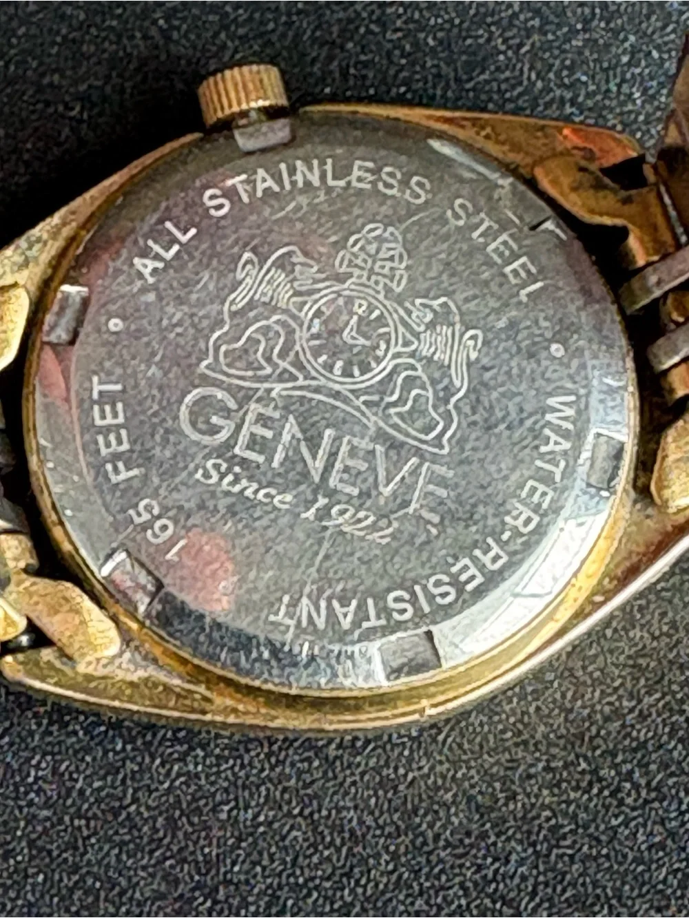Geneve Gold-Tone Ladies Wristwatch with Roman Dial